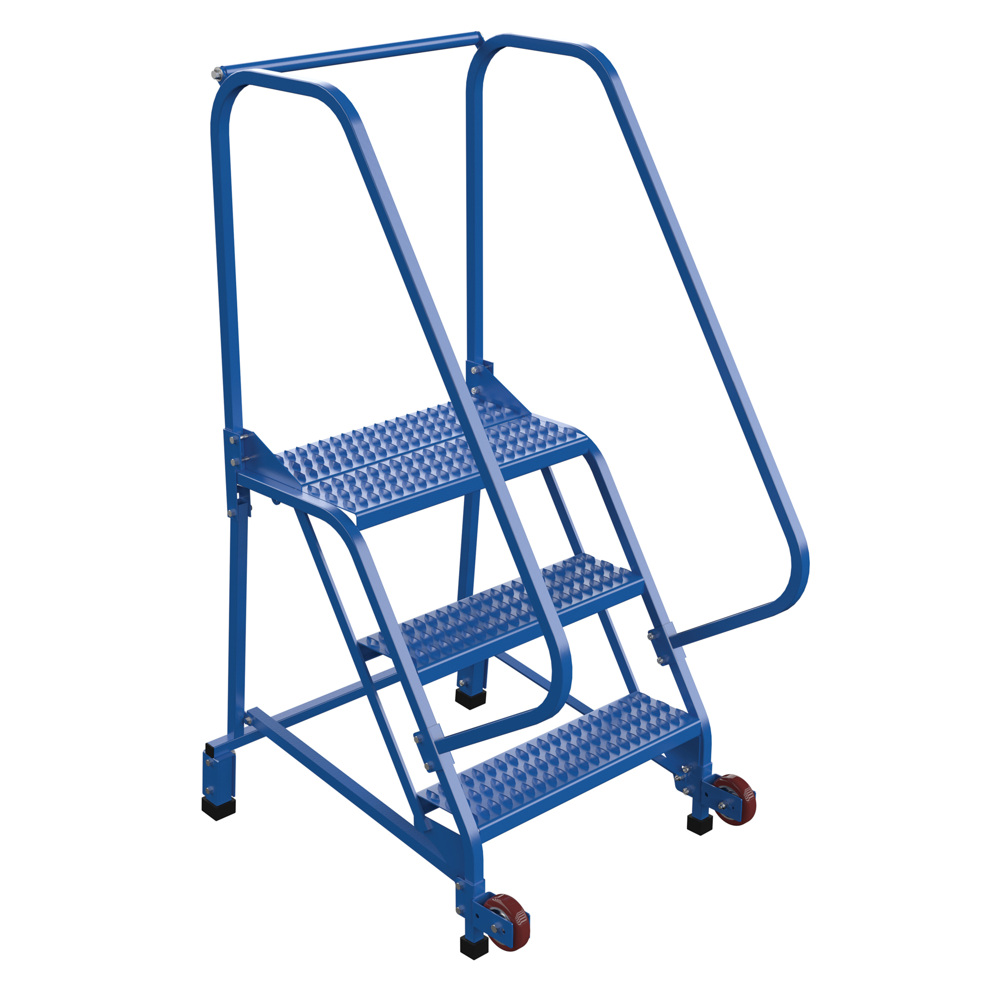 Vestil 3-Step Grip Strut Rolling Ladder - 60in. Height, Steel, Model# LAD-TRN-60-3-G